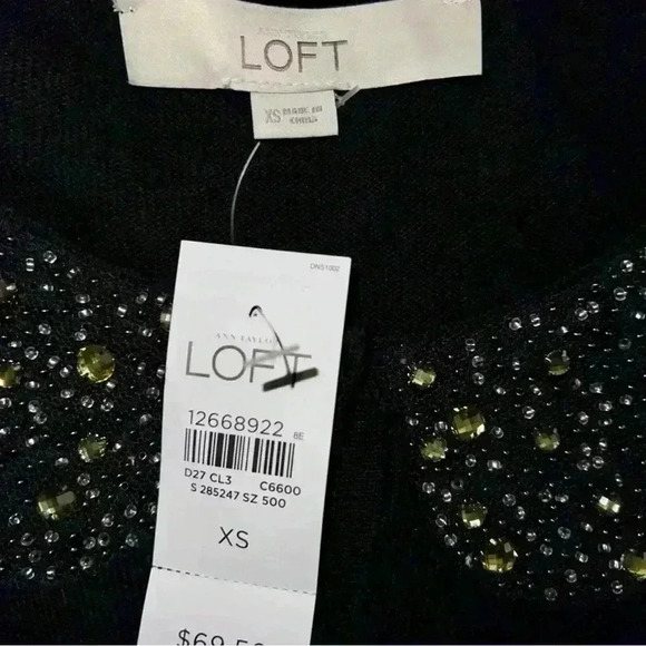 New with tags black button up cardigan with Peter Pan collar size xs - Picture 3 of 3